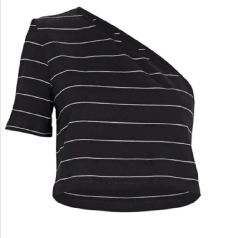 The Range STRIPED BARE SHOULDER T-SHIRT